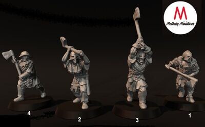 Orc Rabble With Two Handed Axes (pack 4 units)