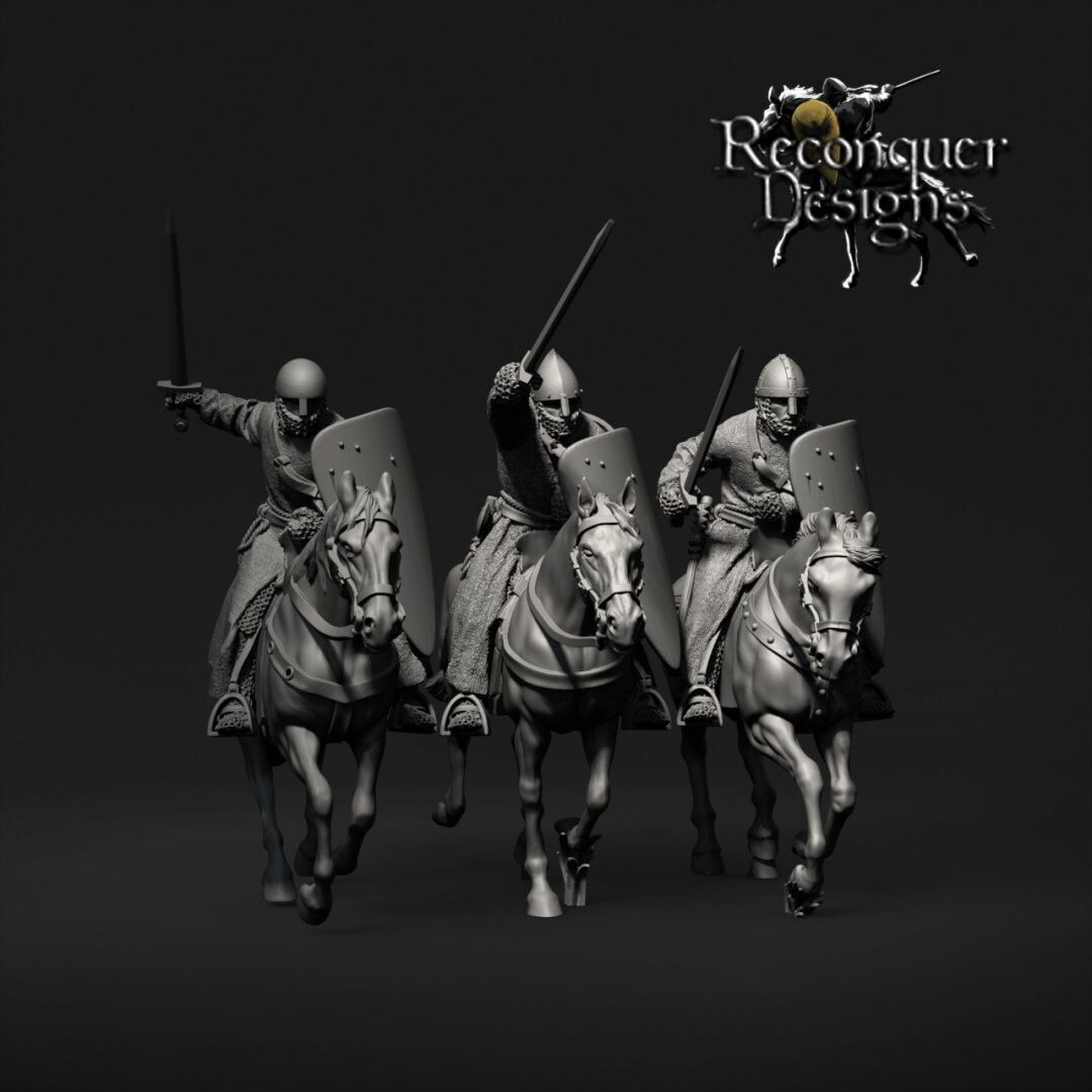 12th century Military Order Knights Set C (mounted ecclesiastical knights) - pack 3 units