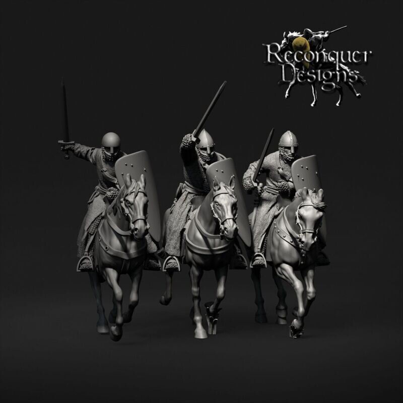 12th century Military Order Knights Set C (mounted ecclesiastical knights) - pack 3 units