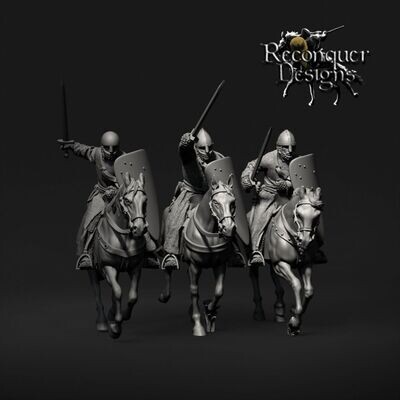 12th century Military Order Knights Set C (mounted ecclesiastical knights) - pack 3 units