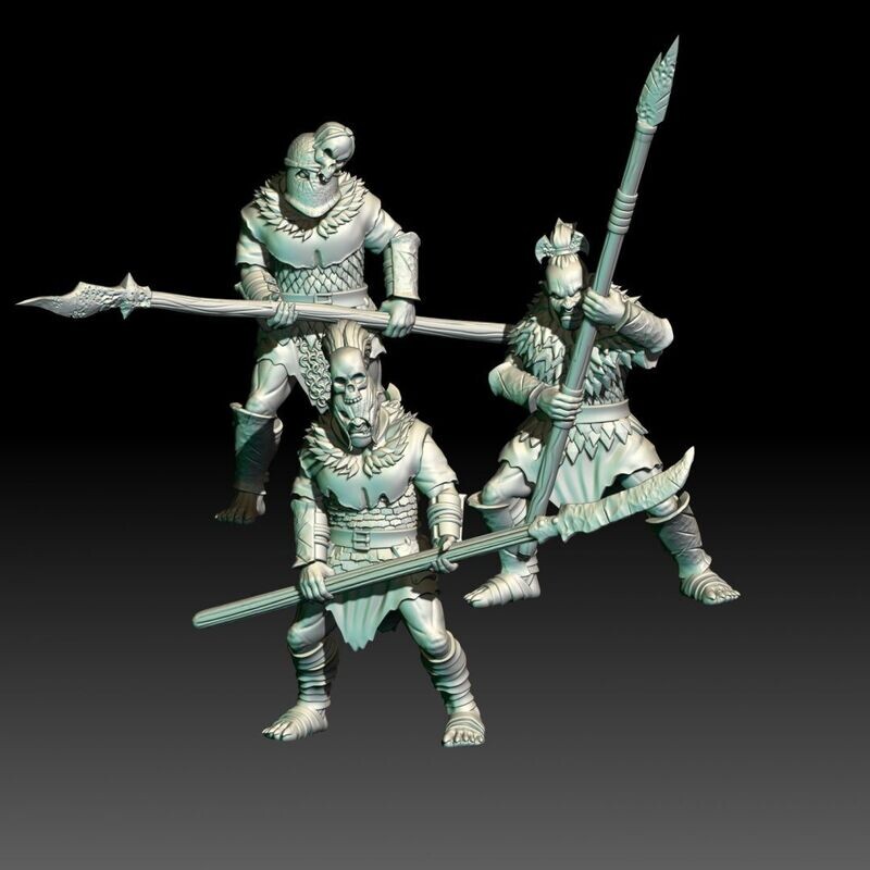 Dark Soulded men II - Orc Spears (Pack 3 units)