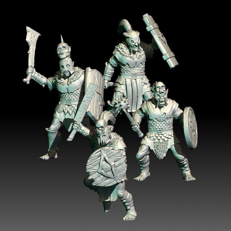 Dark Soulded men II - Orc Shields (Pack 4 units)