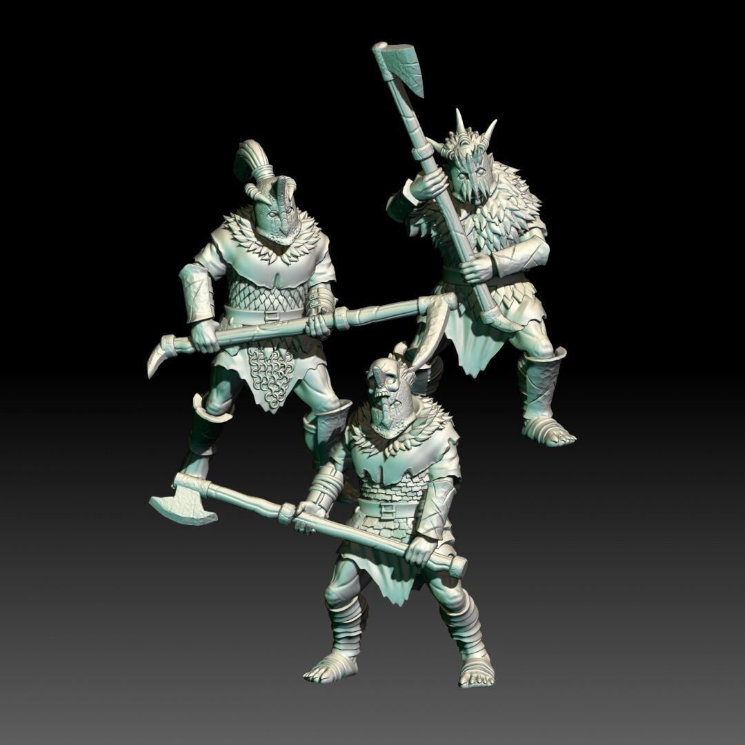 Dark Soulded men II - Orc Two Handed Weapons (Pack 3 units)