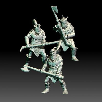 Dark Soulded men II - Orc Two Handed Weapons (Pack 3 units)