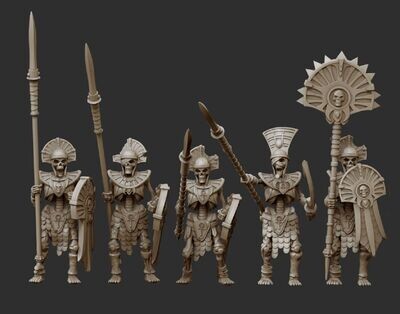 Skeleton Armored Infantry - Pikemen (pack 10 units) - Pharaohs Legacy Undead Army