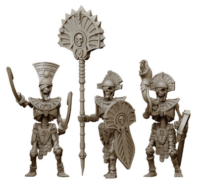 Skeleton Armored Infantry - Swordmen CG (pack 3 units) - Pharaohs Legacy Undead Army