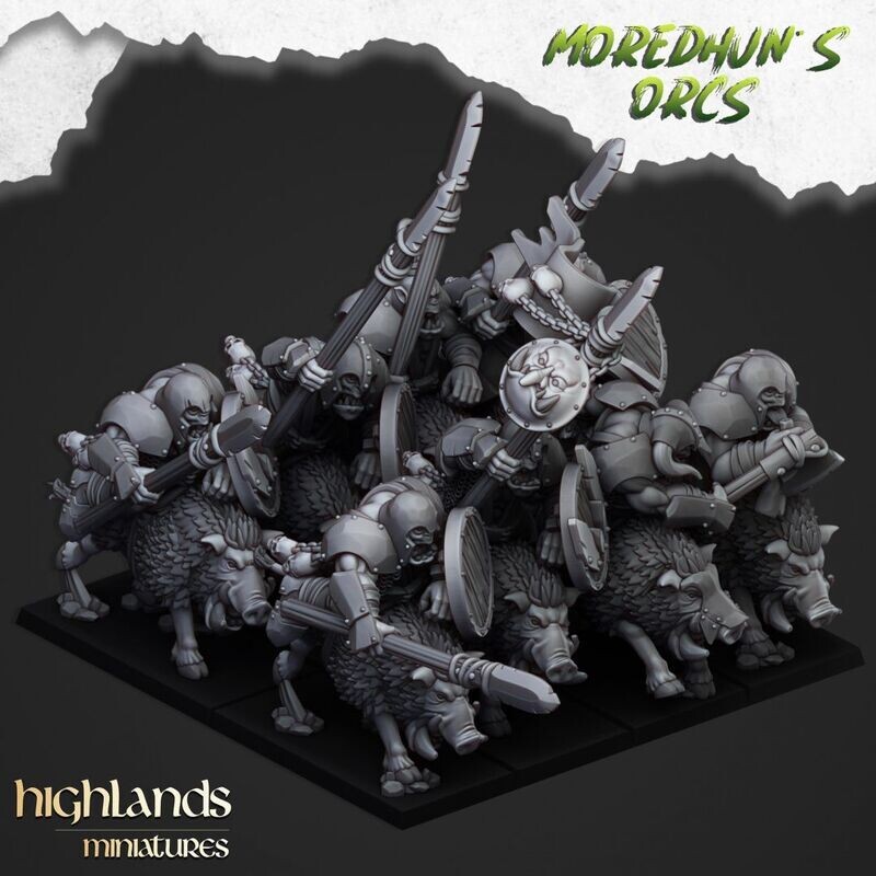 Mounted Orcs with spears - Moredhun´s Orcs (pack 10 units)