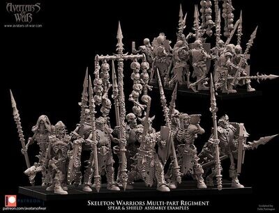 Skeleton Warriors multi-part regiment (pack 20 units)