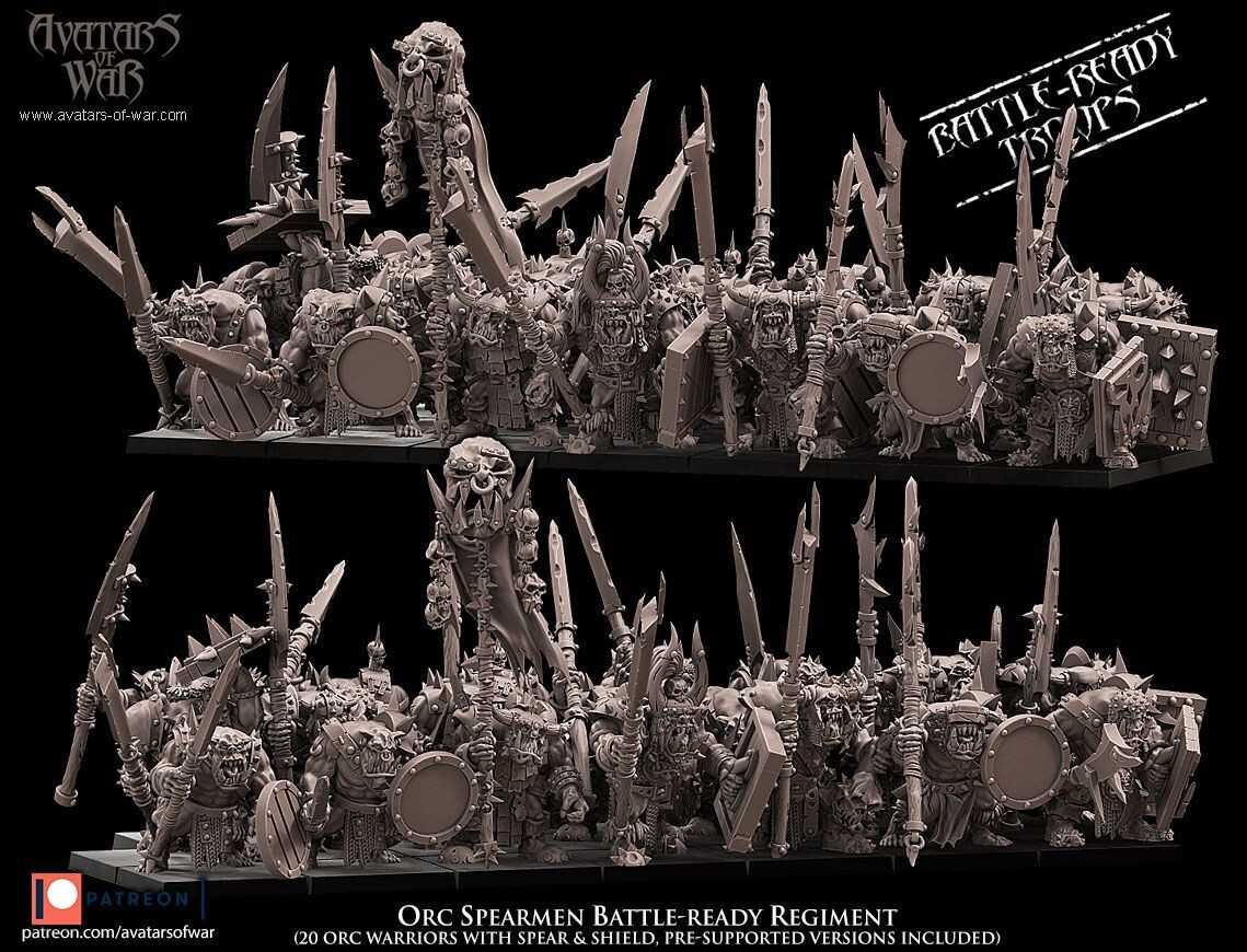 Orc Spearmen Battle-Ready regiment  (Pack 20 unist)