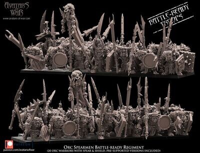 Orc Spearmen Battle-Ready regiment  (Pack 20 unist)