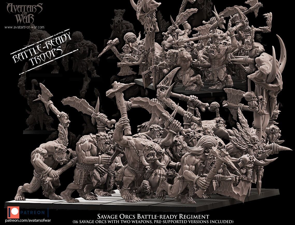 Savage Orcs Battle-Ready regiment (Pack 20 units)