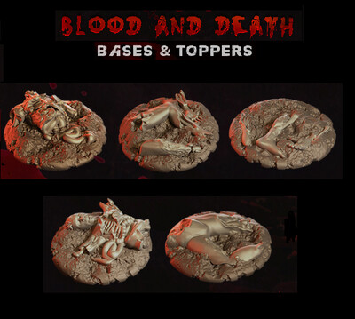 Blood and death - Bases & Toppers - 25mm (pack 5 units)