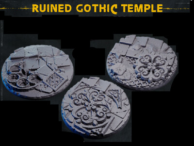 Ruined Gothic Temple - Bases & Toppers - 40mm