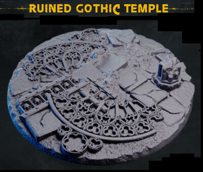 Ruined Gothic Temple - Bases & Toppers - 60mm