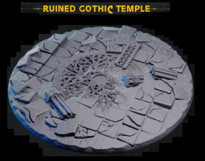 Ruined Gothic Temple - Bases & Toppers - 100mm