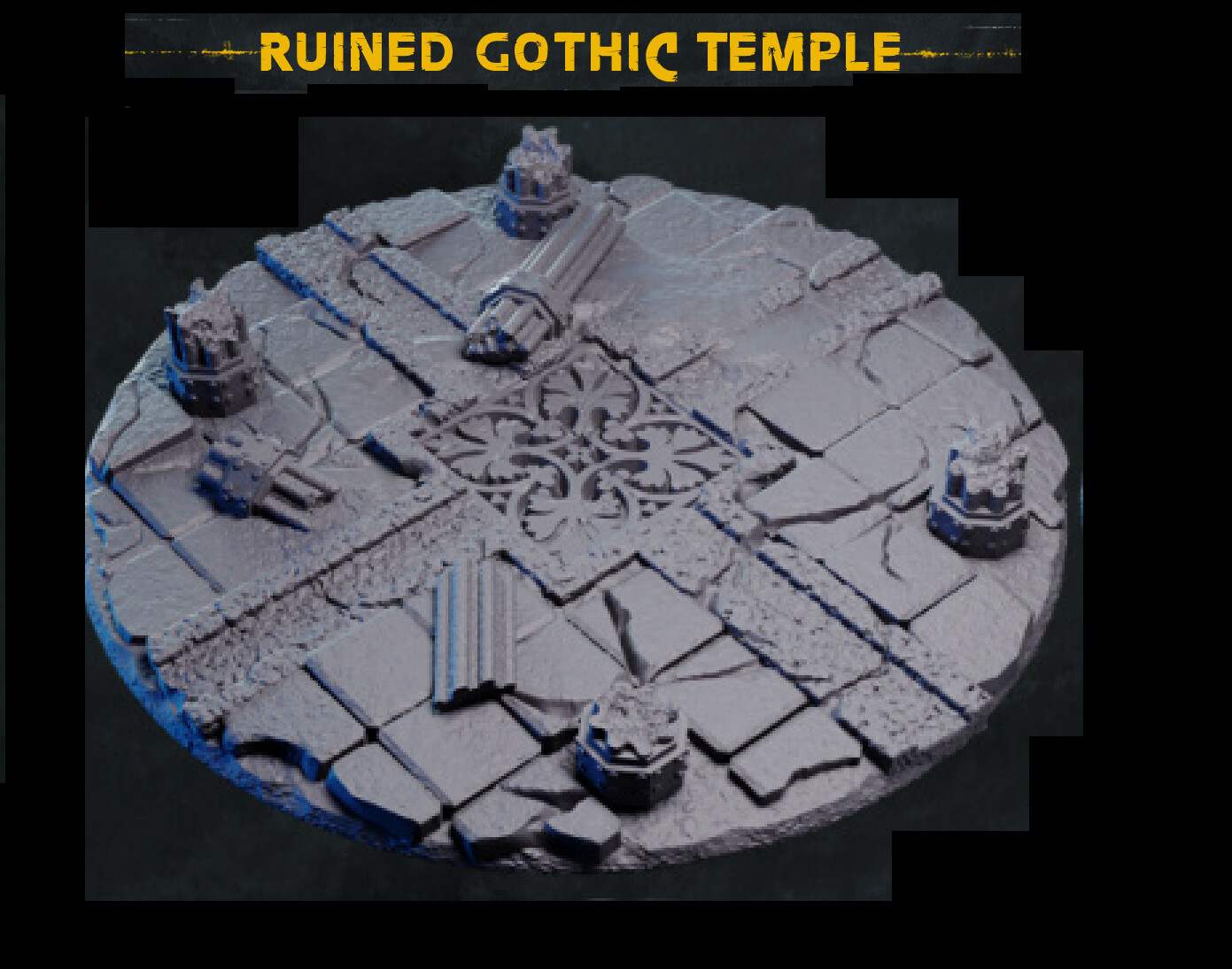 Ruined Gothic Temple - Bases & Toppers - 80mm