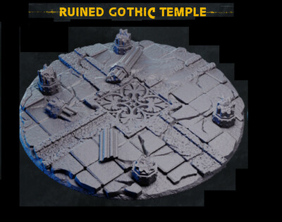 Ruined Gothic Temple - Bases & Toppers - 80mm