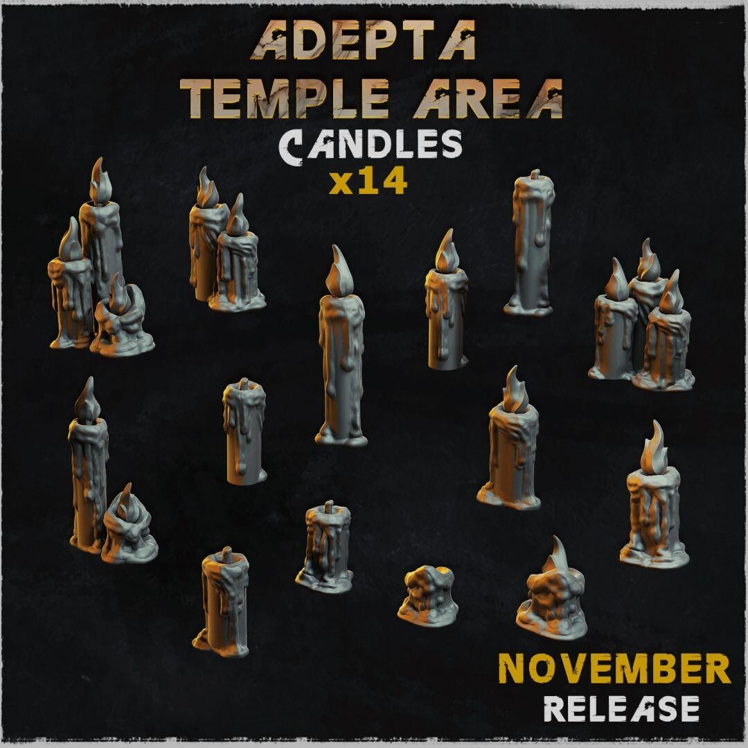 Adepta Temple Area - Candels  (14 basing  bits)