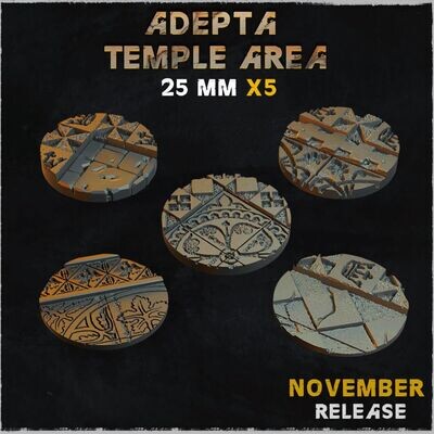 Adepta Temple Area - Bases & Toppers - 25mm (pack 5 units)