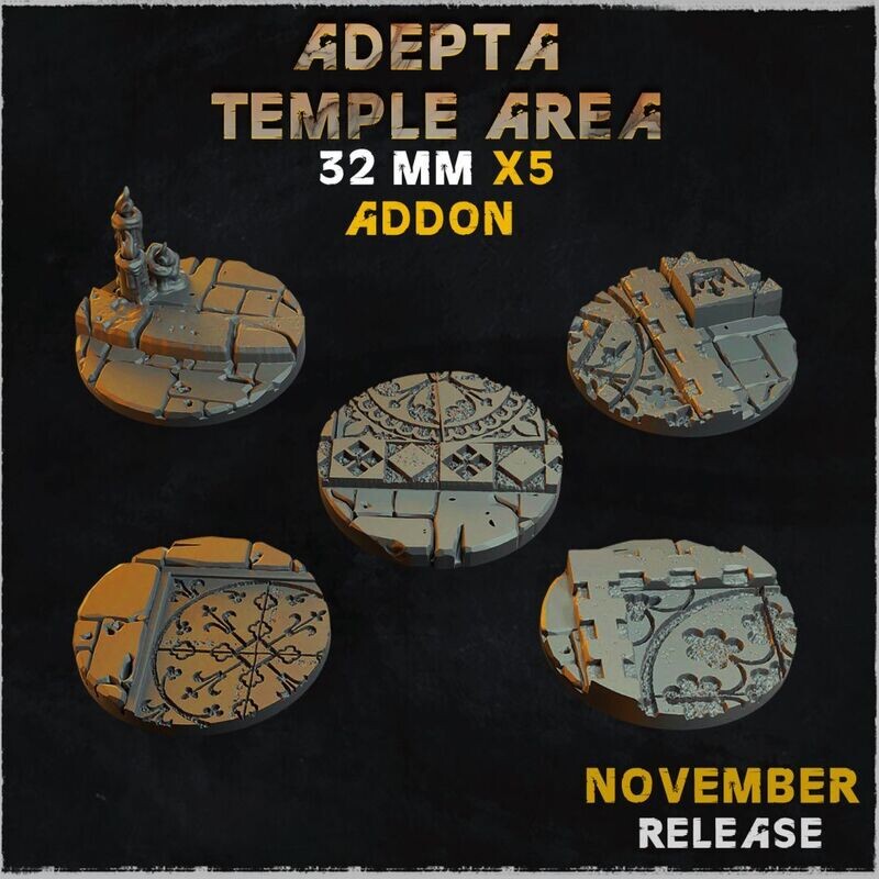 Adepta Temple Area - Bases & Toppers - 28mm (pack 5 units)