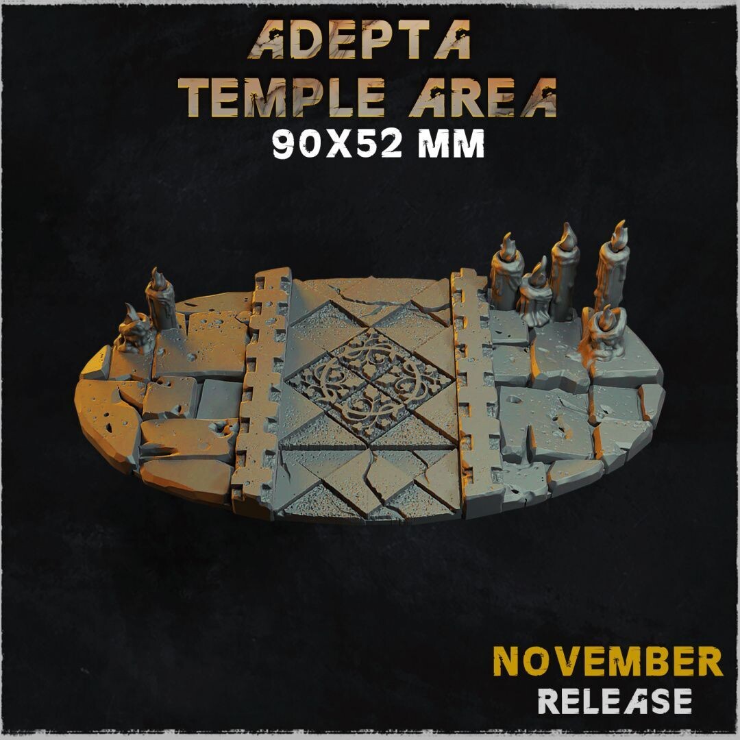 Adepta Temple Area - Bases & Toppers - 90x52mm