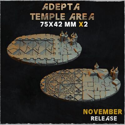 Adepta Temple Area - Bases & Toppers - 75x42mm