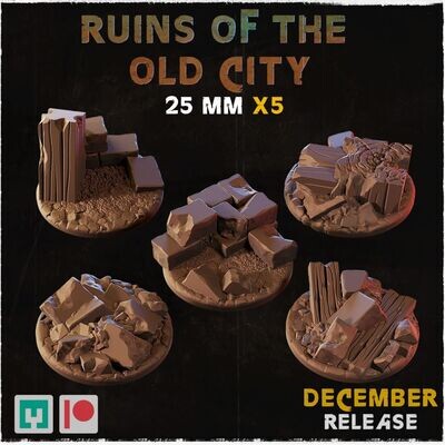 Ruins of the old city - Bases & Toppers - 25mm (pack 5 units)