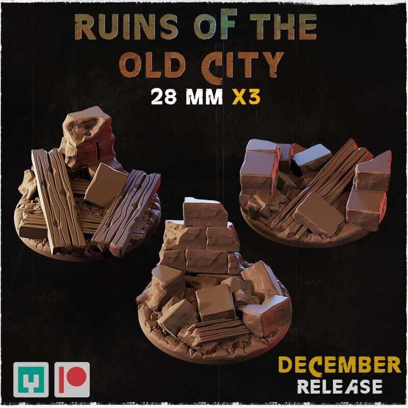 Ruins of the old city - Bases & Toppers - 28mm (pack 5 units)