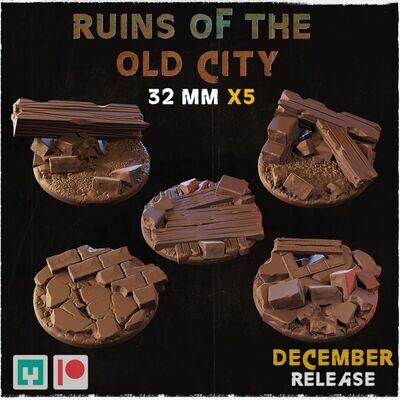 Ruins of the old city - Bases & Toppers - 32mm (pack 5 units)
