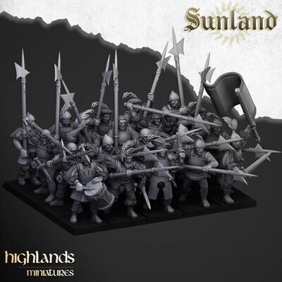 Sunland Troops with Halberds and Spears (pack 10 units)