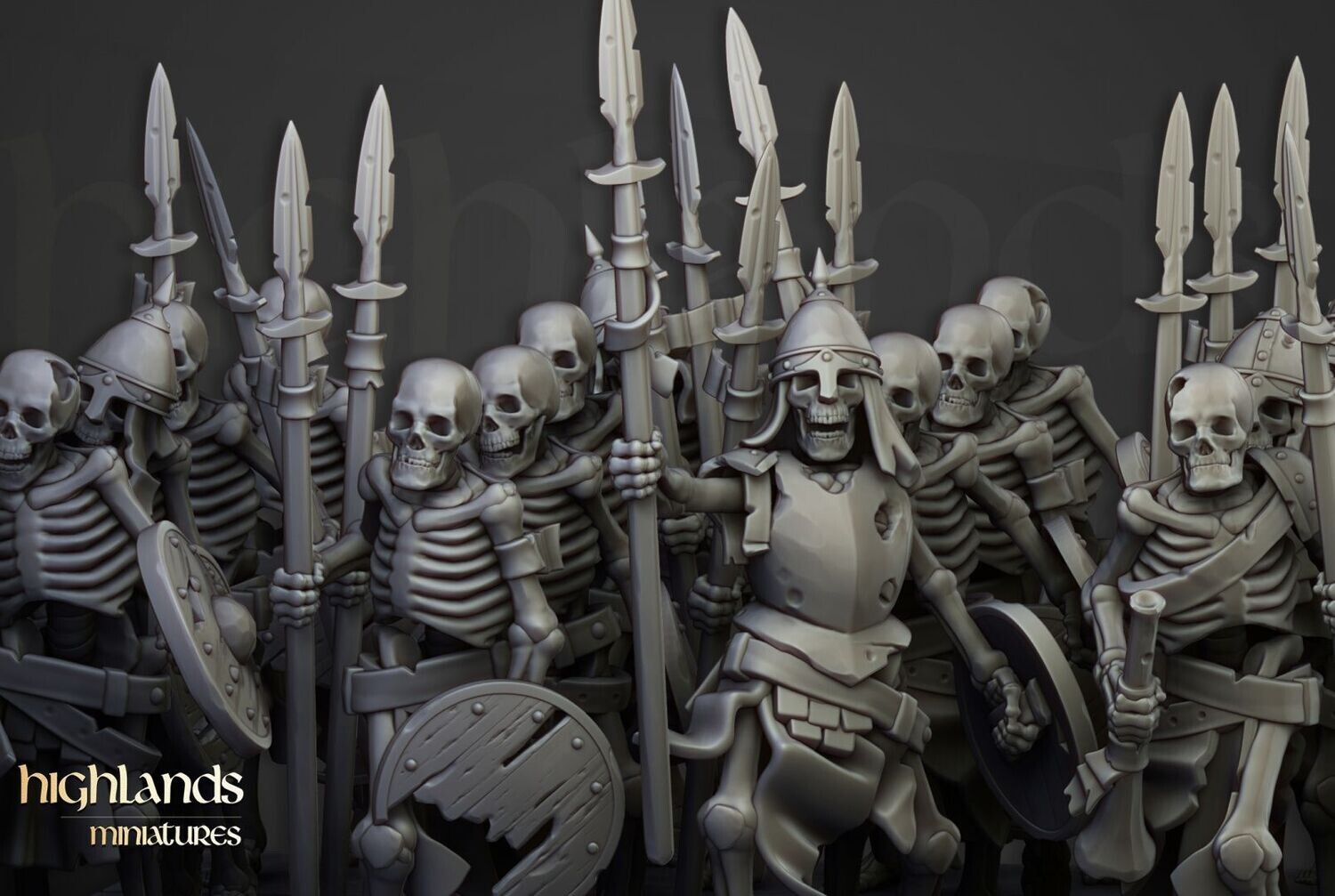 Transilvanya Skeleton Warriors with Spears Unit (pack 10 ud )