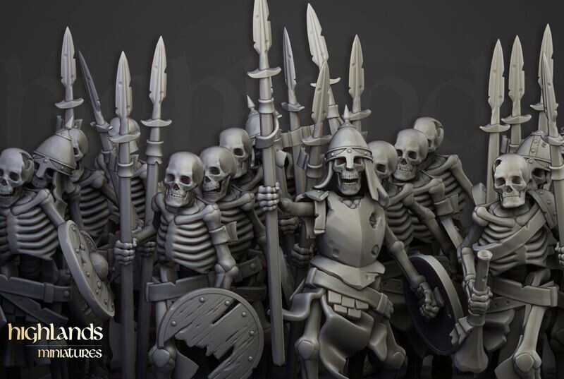 Transilvanya Skeleton Warriors with Spears Unit (pack 10 ud )