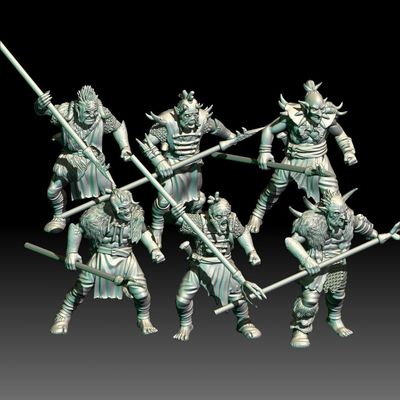 Wild Orcs Riders - Warriors - Spearmen (Pack 6 units)