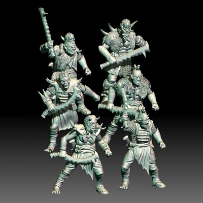 Wild Orcs Riders - Warriors - Swordmen (Pack 6 units)