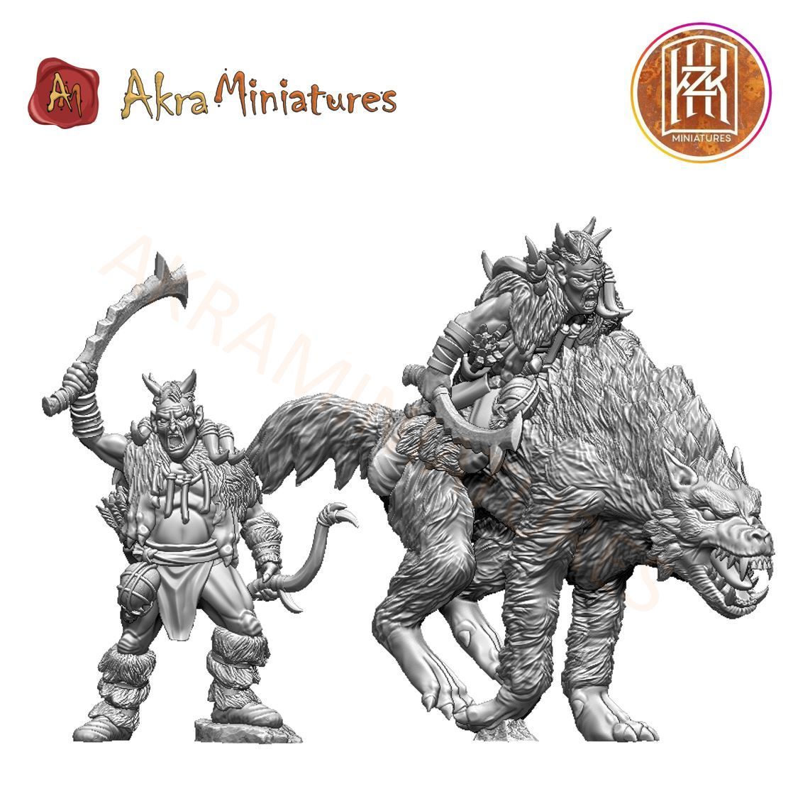 Wild Orcs Riders -  Archer Orc Hero  (on foot and mounted)