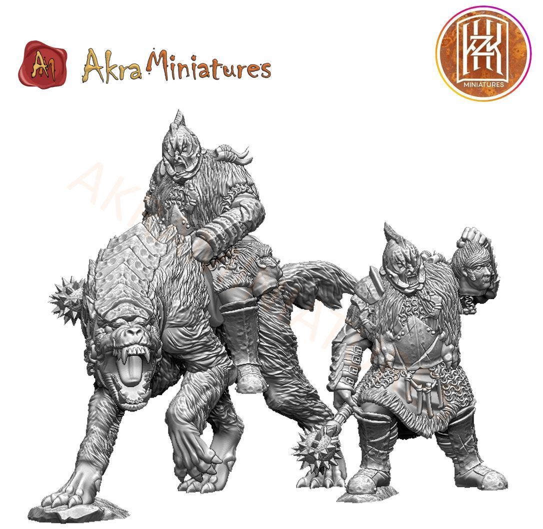 Iron Fortress Orcs  - Heroes - Man Eater on foot and mounted