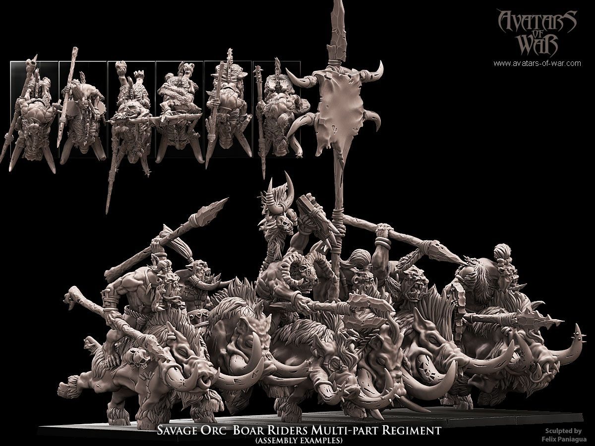 Savage Orc Boar riders multi-part regiment (Pack 5 units)