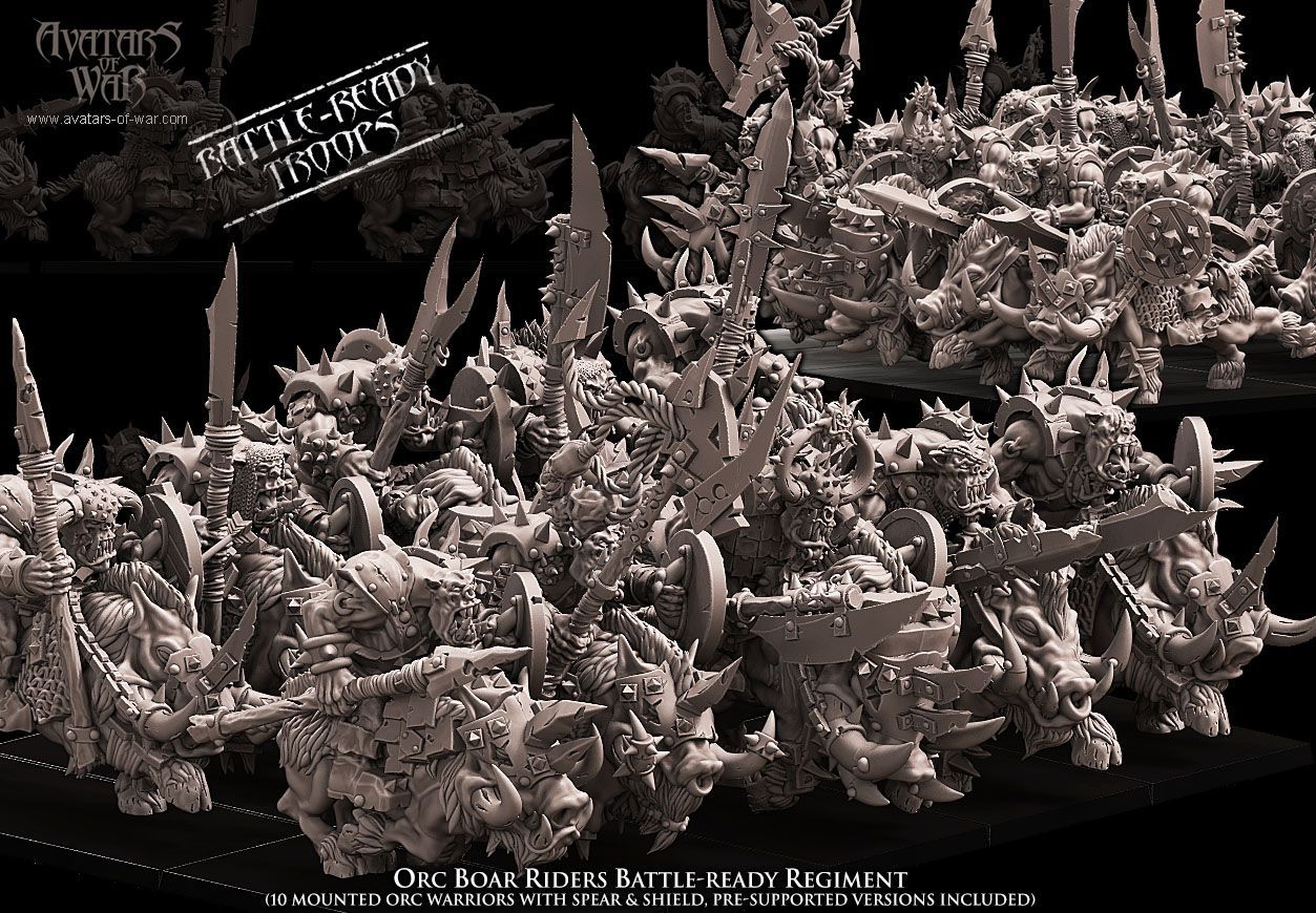 Orc Boar Riders Battle-Ready regiment (Pack 5 units)