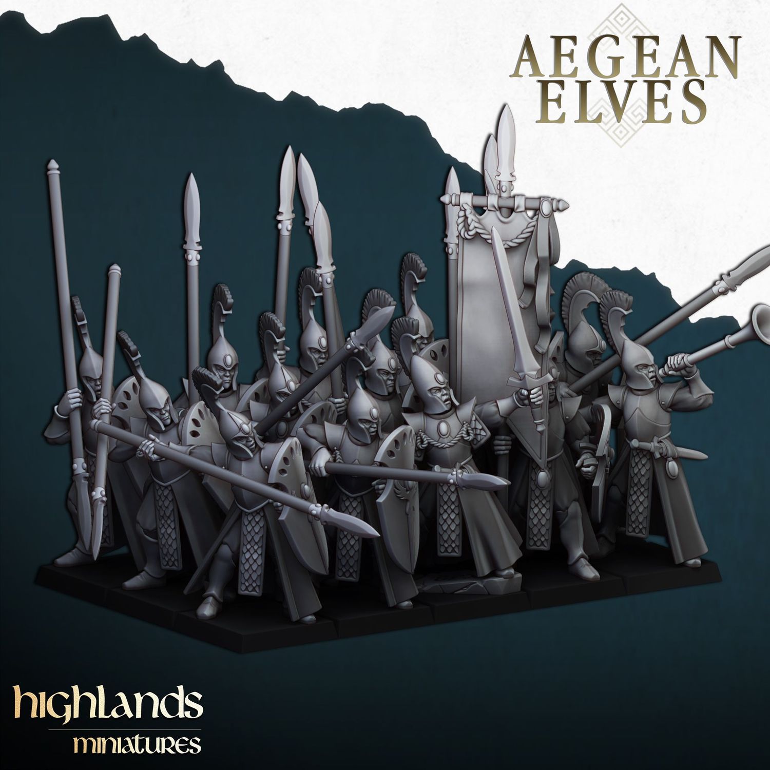 Aegean Elves Spearmen (pack 10 units)