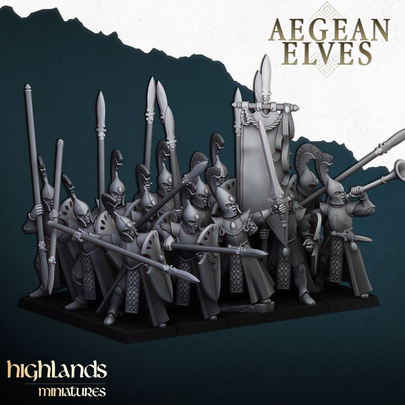 Aegean Elves Spearmen (pack 10 units)