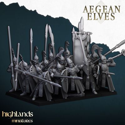 Aegean Elves Spearmen (pack 10 units)