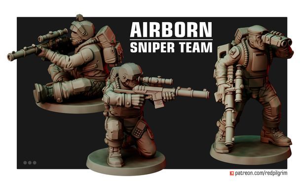 Airborn Sniper Team (pack 3 units ) Airborn Sniper Team (pack 3 units )