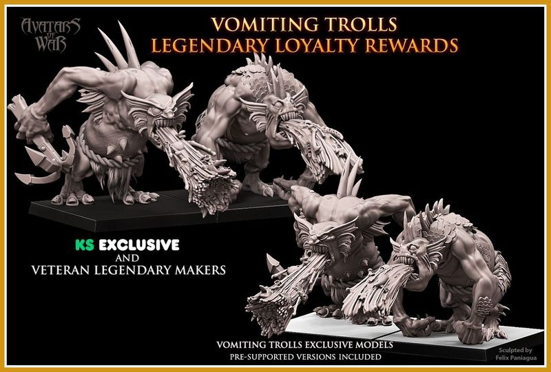 Swamp Trolls KS Exclusive miniatures (Pack 5 units)