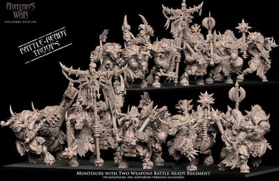 Minotaurs with two weapons Battle-Ready regiment (Pack 5 units)