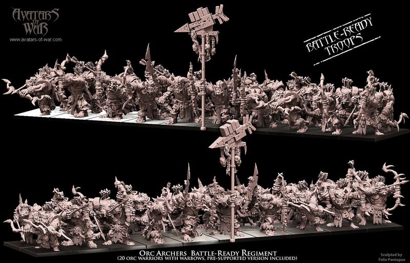 Orc archers Battle-Ready regiment (Pack 10 units)