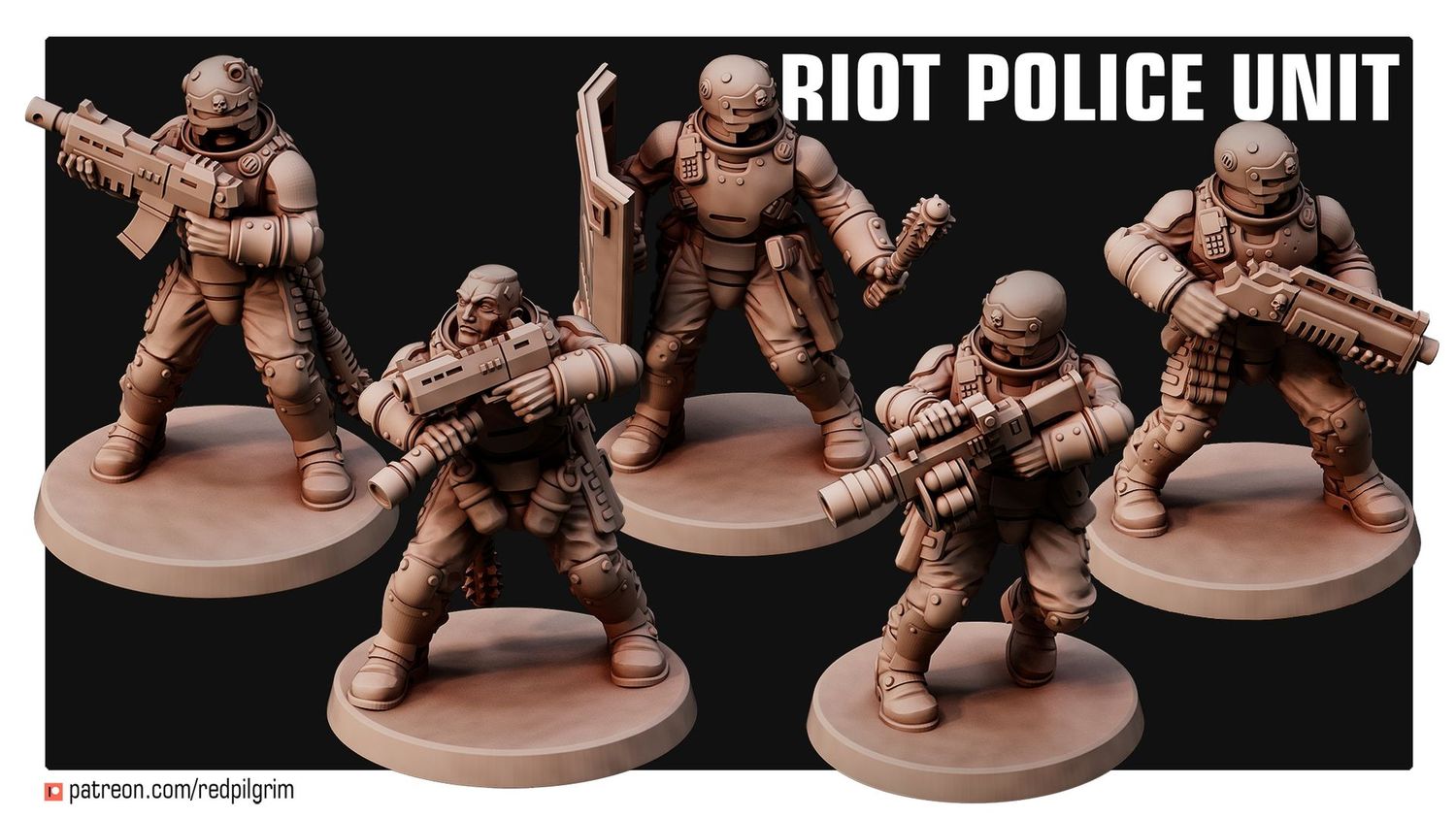 Riot Police Unit  (pack 5 units )