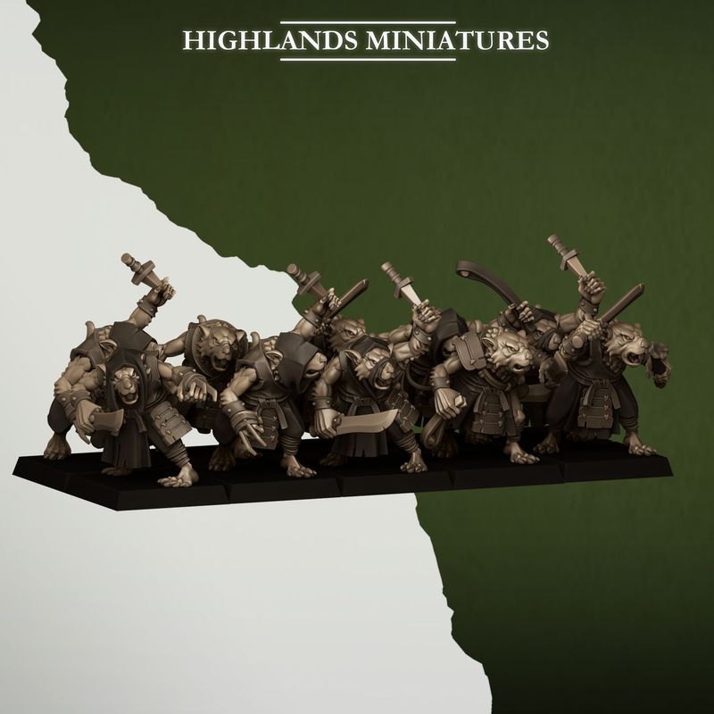 Sewer Vermin Thugs - packs 10, 20  or 30 miniatures