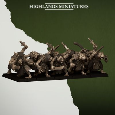Sewer Vermin Thugs - packs 10, 20  or 30 miniatures