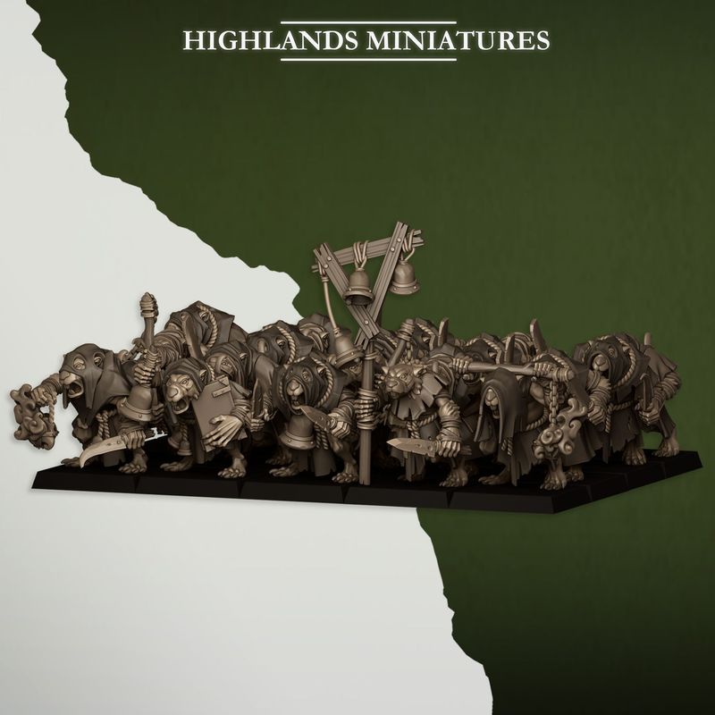 Vermin Acolytes (command group included)- packs 10, 20 or 30 miniatures