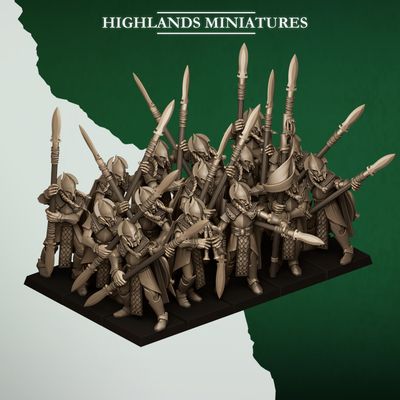 Feral spearmen - (command group included) packs 10, 20 or 30 miniatures